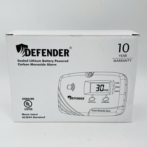 New Defender CA6150 LCD Display Battery Powered Carbon Monoxide Detector Alarm - Picture 1 of 10